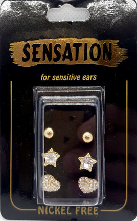 Sensation Heart Star Set Crystal Gold