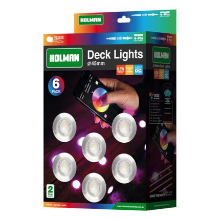 Holman Light Deck 45Mm X 0.5W RGB 6 pieces