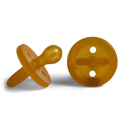 Natural Rubber Soother Round Medium 3-6 Months 2-Pack