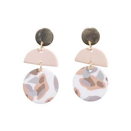 Kiki Beige Terrazzo Earrings - OhYouLuckyDuck.com.au