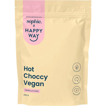 Happy Way Sophies Hot Choccy Vegan Vanilla Chai 200G