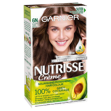 Garnier Nutrisse Permanent Hair Colour - 6N Nude Light Brown - OhYouLuckyDuck.com.au