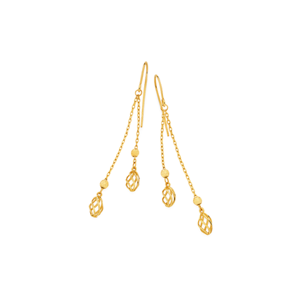 Equilibrium Gold Plated Filigree Teardrop French Hook Earrings