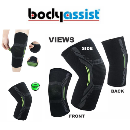 Body Assist Contoured Sports Knee Sleeve Black Large