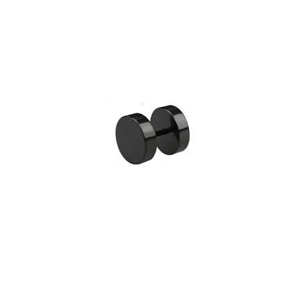 Rossan Black Disc Fake Plug Earrings 8mm