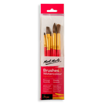 Mont Marte Gallery Series Paint Brush Set Watercolour 5 Piece