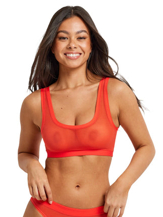 Kayser Be You Mesh Scoop Crop - Flame - OhYouLuckyDuck.com.au