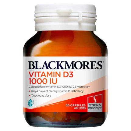 Blackmores Vitamin D3 1000 IU 60 Capsules - OhYouLuckyDuck.com.au