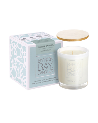 Byron Bay Candles Vanilla Caramel 30 Hour Pure Soy Candle 160g