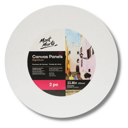 Mont Marte Canvas Panels Round 30cm 2 Pieces