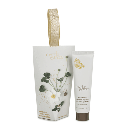 Myrtle & Moss Christmas Ornament Yellow with Mandarin Lemon Myrtle & Orange Peel Hand Cream 30ML