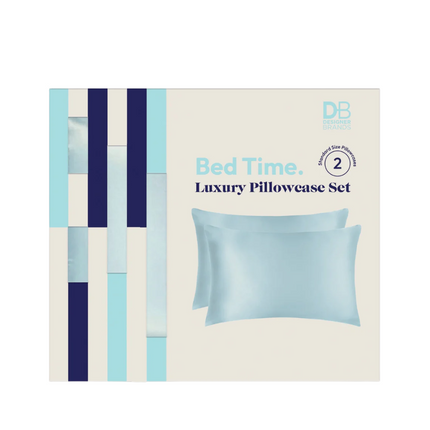 Designer Brands Bed Time Luxury Pillowcase Set Icy Blue
