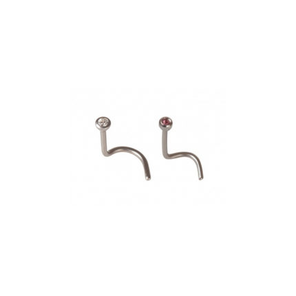 Adnohr Studex S/S/S Nose Stud Crystal/Lt Pink 9000
