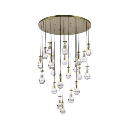 Rayne Collection - Round Cluster - W: 120cm H: 200cm - Brass Chandelier - OhYouLuckyDuck.com.au