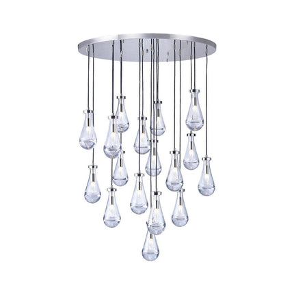 Rayne Collection - Round Cluster - W: 100cm H: 150cm - Polished Nickel Chandelier - OhYouLuckyDuck.com.au