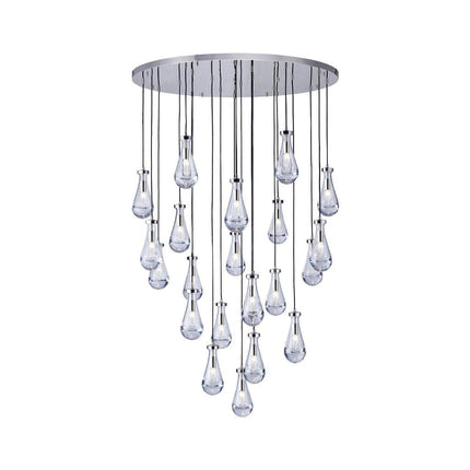 Rayne Collection - Round Cluster - W: 120cm H: 200cm - Polished Nickel Chandelier - OhYouLuckyDuck.com.au