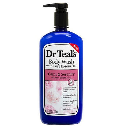 Dr Teal's Calm & Serenity with Rose Essential Oil Body Wash 710mL - OhYouLuckyDuck.com.au