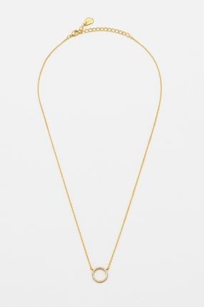 Estella Bartlett | Large Pave Set Cz Circle Necklace - Gold Plated