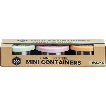 Ever Eco Stainless Steel Mini Containers Spring Pastels 3 Pack