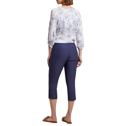 Tribal Flatten It Pull On Capri With Hardware Deepblue