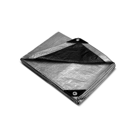 Polytuf Tarp Extra Heavy Duty Silver Black 4.8X6M