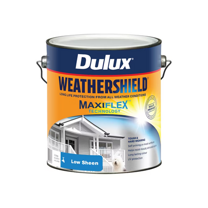 Dulux Exterior Low Sheen Vivid White Weathershield 4L