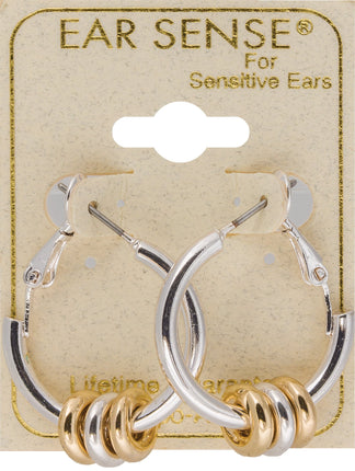 Ear Sense F3-326 Silver Click Hoop
