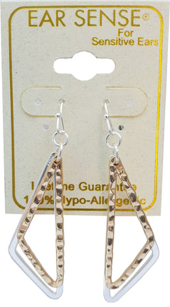 Earsense F388 Gold & Silver Triangle Drop French Hook