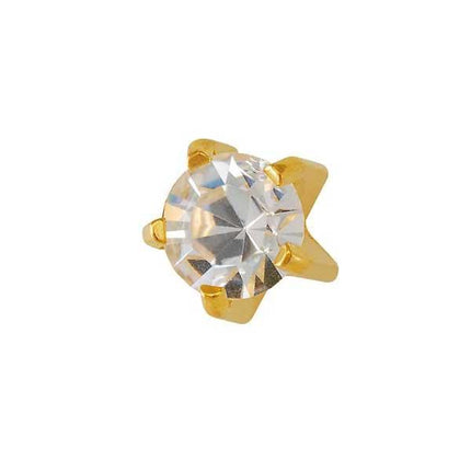 Rossan Fd2090L Cubic Zirconia Gold Clawset Piercing Stud - Large