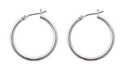 Rossan Fe4305 Plain Hoop Earrings 25MM