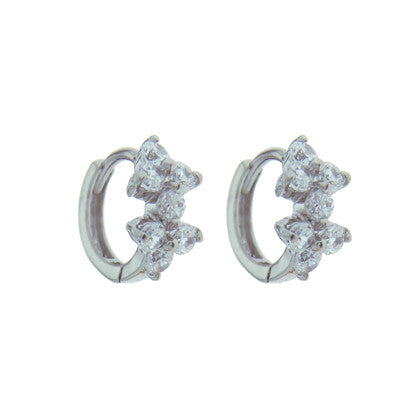 Rossan Sterling Silver Huggy Earrings with Clear Cubic Zirconia 10MM