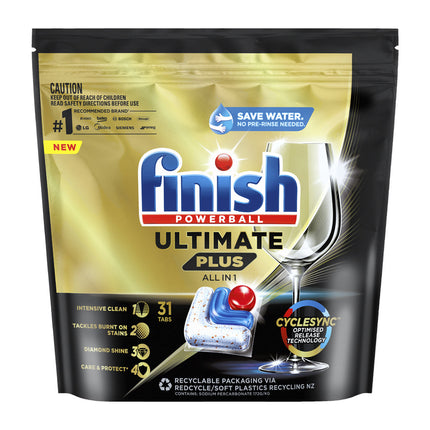 Finish Powerball Ultimate Plus All In 1 Dishwashing Tablets Fresh Burst 31 Tablets