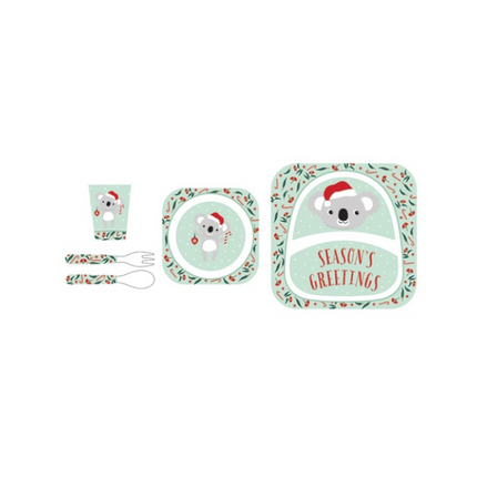Frankie and Me - 5 Piece Bamboo Dinner Set: Christmas Koala