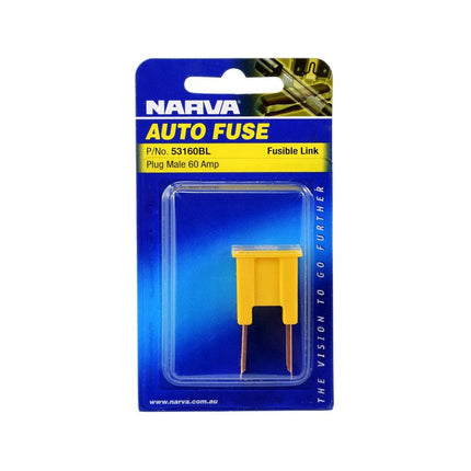Narva 53160BL Fusible Link Fuse Male Plug 60A Tan Yellow Bolt in Type