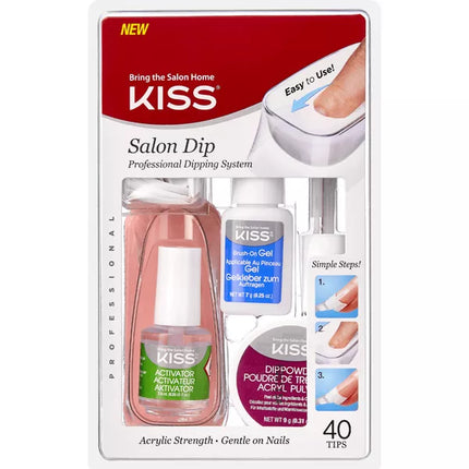 Kiss Salon Dip All In One Fake Nails Manicure Kit
