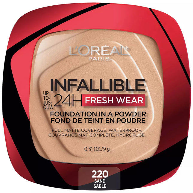 L'Oreal Paris Infallible Up to 24H Fresh Wear Foundation in a Powder 220 Sand - OhYouLuckyDuck.com.au
