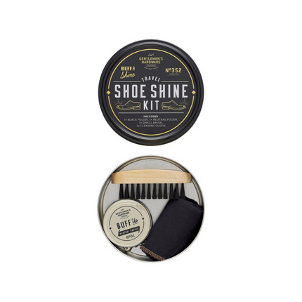 Gentlemen's Hardware Travel Shoe Shine Kit for Leather Care 200G