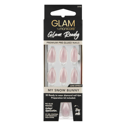 Glam Ready Pre-Glued Nail Snow Bunny 30