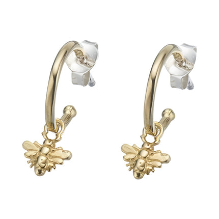 Palas Golden Bee Hoop Earrings