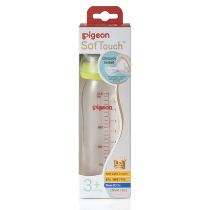 Pigeon Soft Touch Glass Bottle 240Ml - OhYouLuckyDuck.com.au