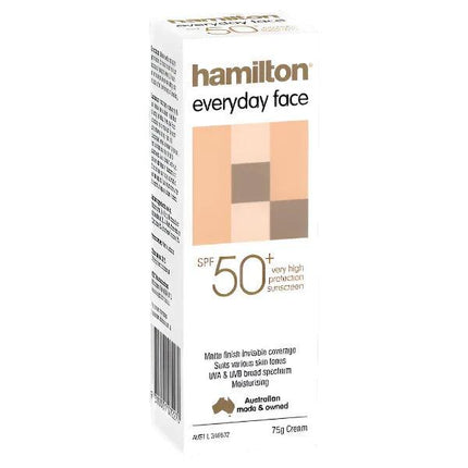 Hamilton Everyday Sunscreen Face Cream SPF50+ 75g - OhYouLuckyDuck.com.au