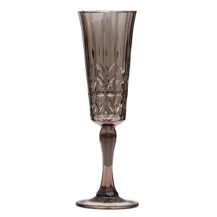 Indigo Love Pavillion Acrylic Champagne Flutes Shatterproof Drinkware in Smoke
