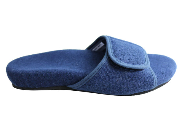 Homyped Snug 2 Womens Supportive Comfortable Open Toe Slippers Midnight Size 7