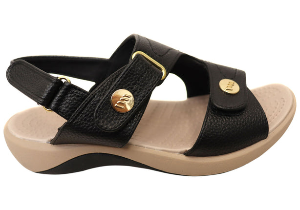 Homyped Fargo Women's Comfort Support Sandals Black C+ Width Size 7