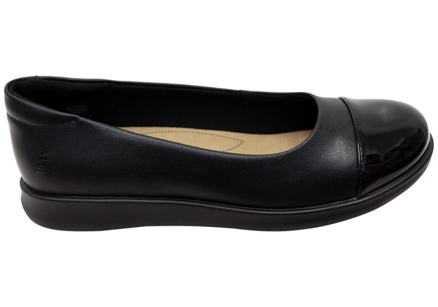 Homyped Scope Ballet Womens Comfortable Leather Shoes Black