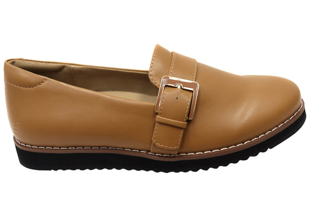 Homyped Ether Buckle Womens Comfortable Shoes - Camel - 8.5
