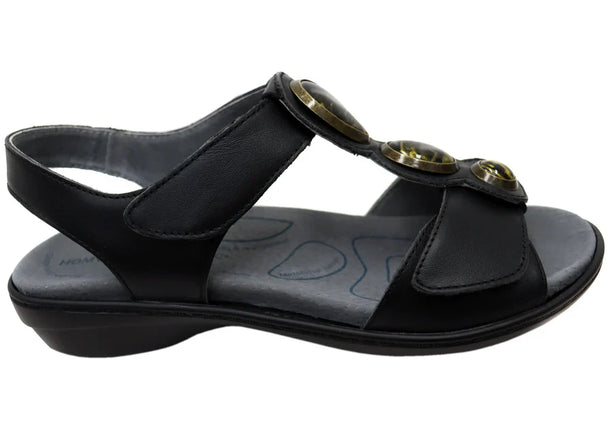 Homyped Analise T Bar Leather Comfort Shoes Black Size 7