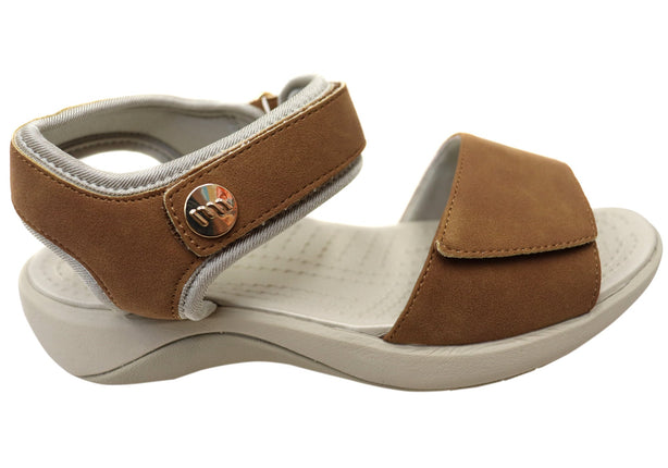 Homyped Niche Orthotic Friendly Leather Sandals in Tan Size 7