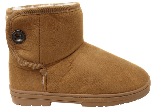 Scholl Fluffy Ii Womens Slipper Boots Tan