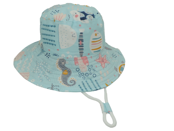 Kato Designs Baby Blue Sealife Kids Hat